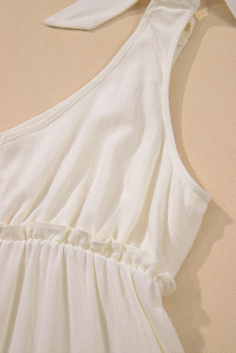 Tied Straps Ruffle Tiered Mini Dress eAura