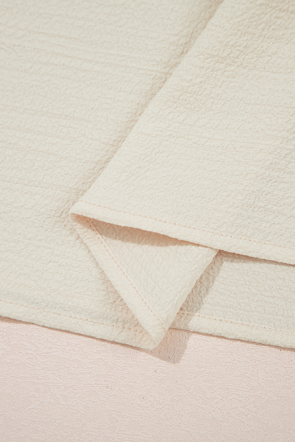 Beige Textured Bow Knot Frilled Butterfly Sleeve Blouse eAura