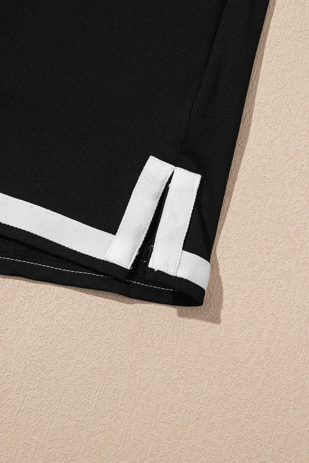 Black Contrast Trim Tee and Shorts Set Co-ord eAura
