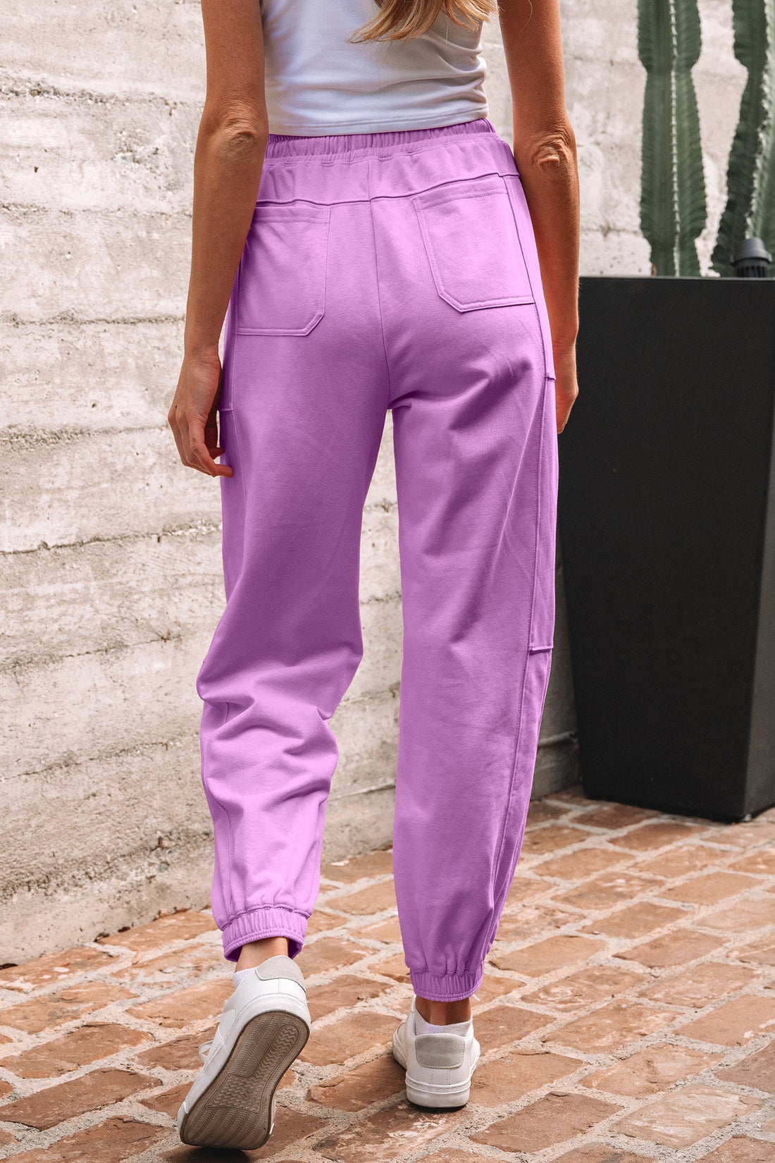 Drawstring Elastic Waistband Joggers - eAura