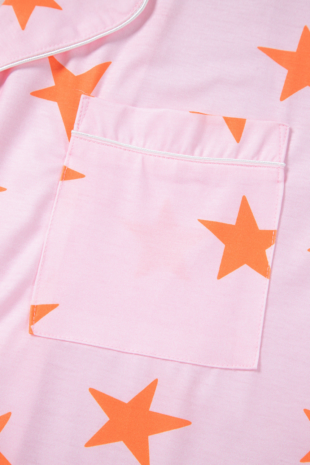Pink Stars Short Sleeve Shirt and Shorts Bamboo Pyjama Set eAura