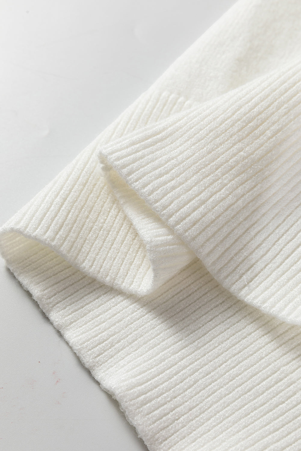 Fish Scale Textured Knit Ribbed High Neck Short Sleeve Sweater - eAura