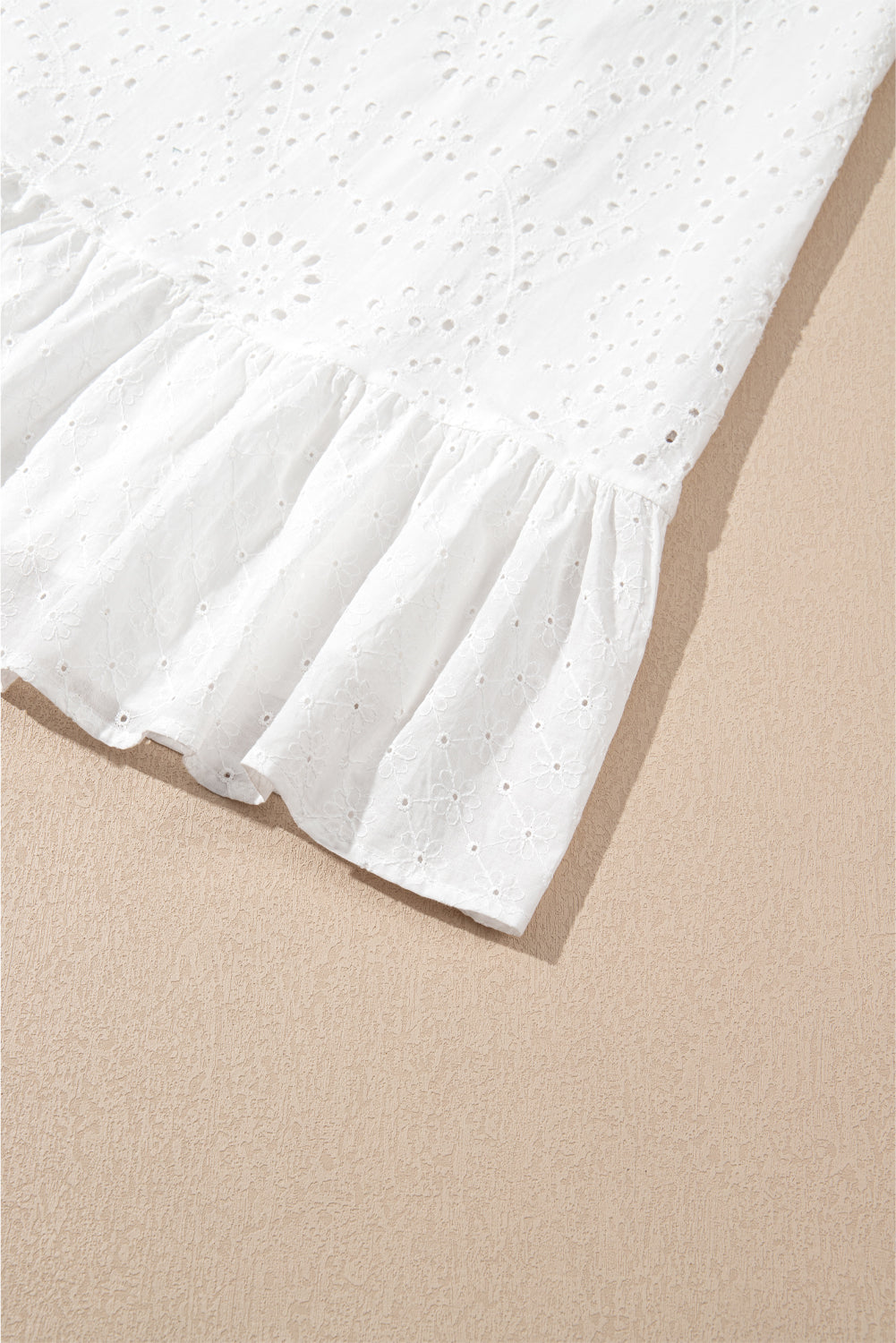 White Bordier Anglais Embroidered Sleeveless Shift Dress eAura