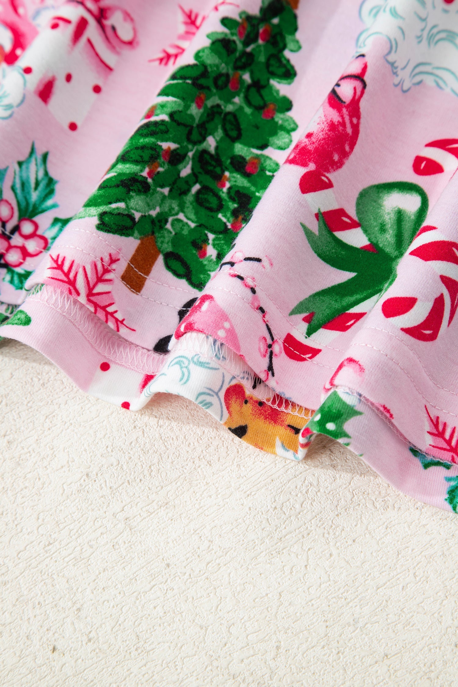 White Christmas Pattern Button V-Neck Pyjamas - Loungewear & Sleepwear/Loungewear
