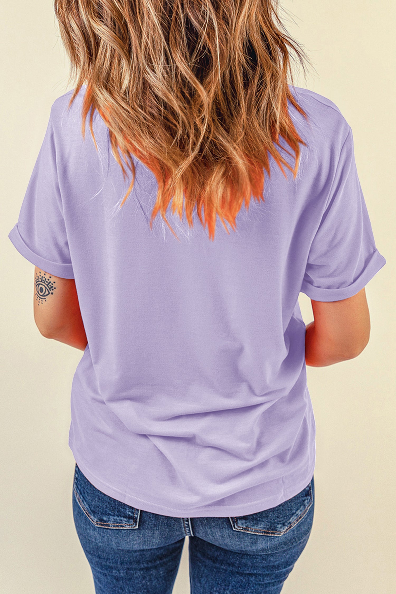 Casual Plain Crew Neck Tee T-Shirt