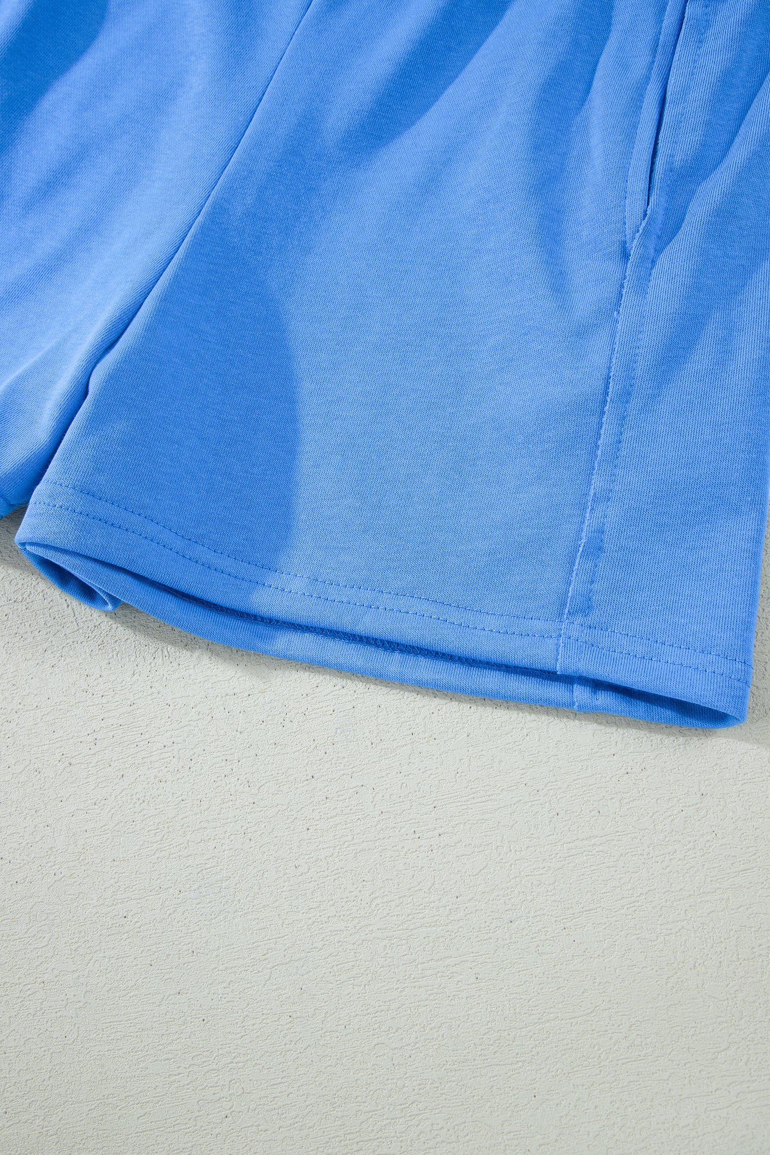 Sky Blue Slim Tank Top Elastic High Waist Shorts 2pcs Outfit – Light Blue