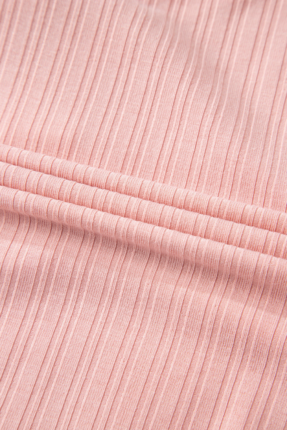 Pink Ribbed Button V Neck Tank Top and Shorts Co-ord Set eAura