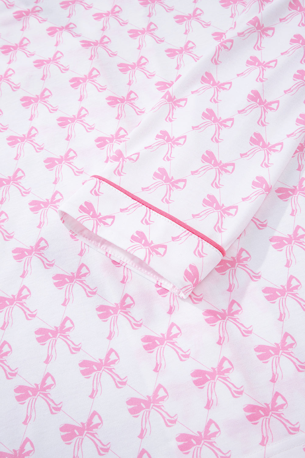 Bow Print Long Sleeve Soft Pyjama Set - eAura