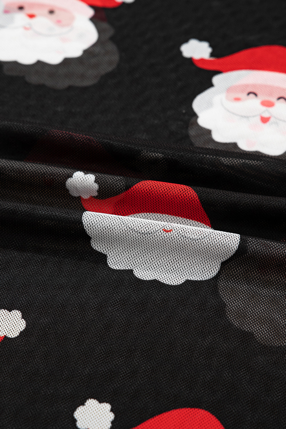 Black Christmas Fashion Print Slim Fit Long Sleeve Top - eAura