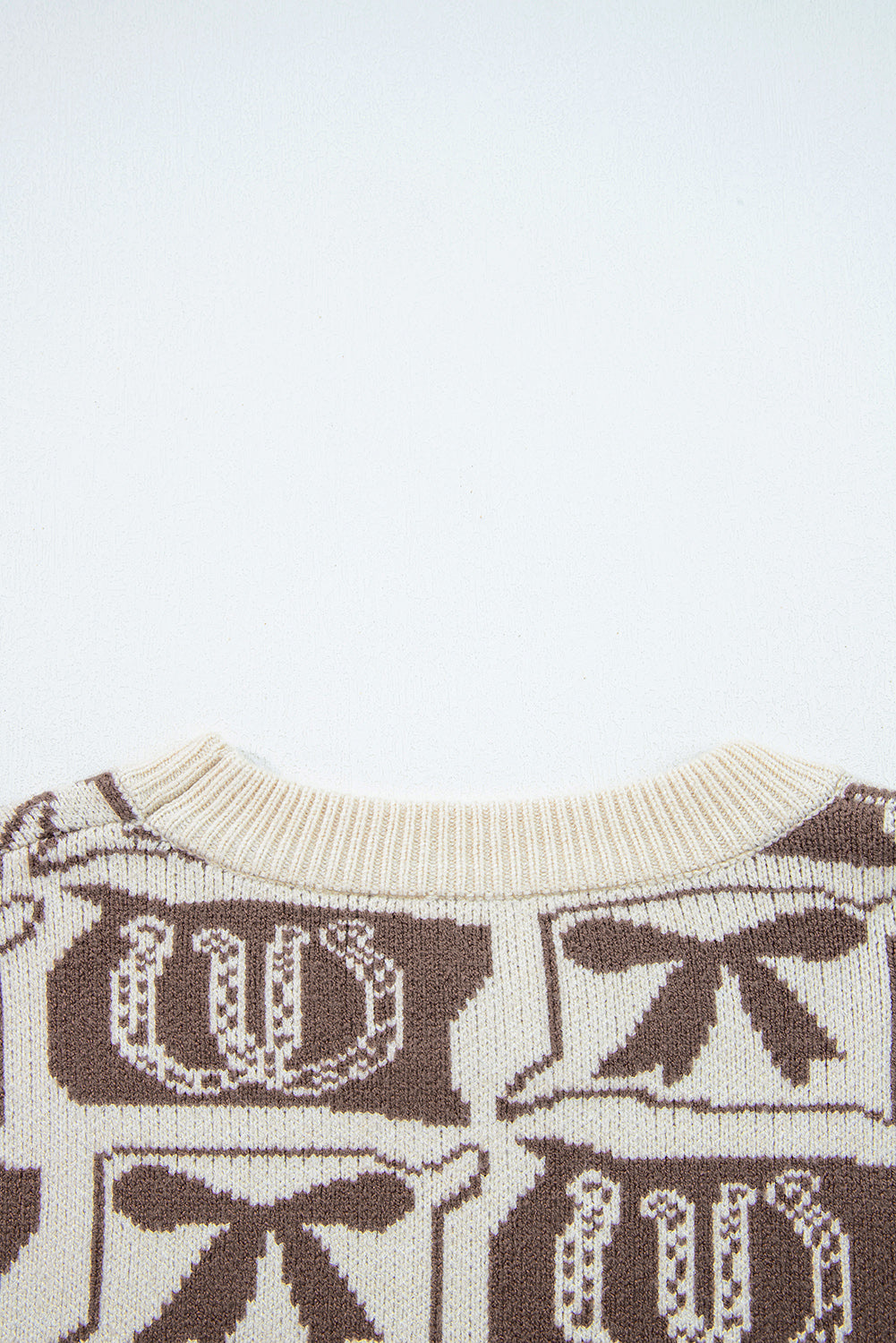 Bows & Horseshoes Pattern Western Fashion Print Sweater eAura
