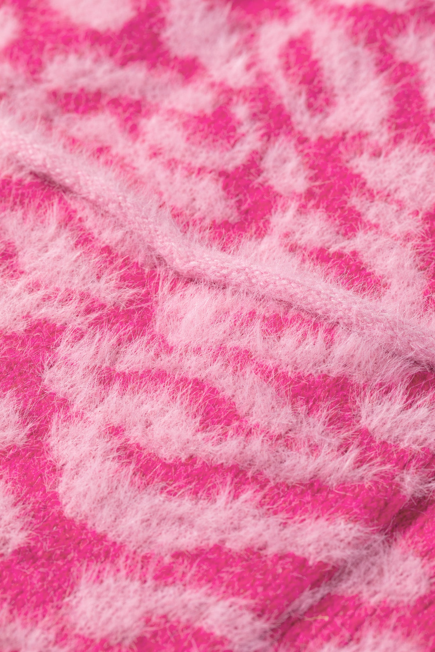 Leopard Print Knit Sleeveless Regular Wash Sweater Vest – Pink