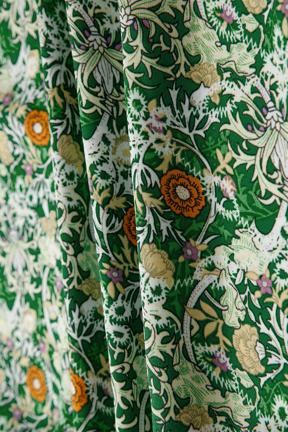 Green Flower Print Flutter Sleeve V Neck Sashed Ruffled Mini Dress eAura