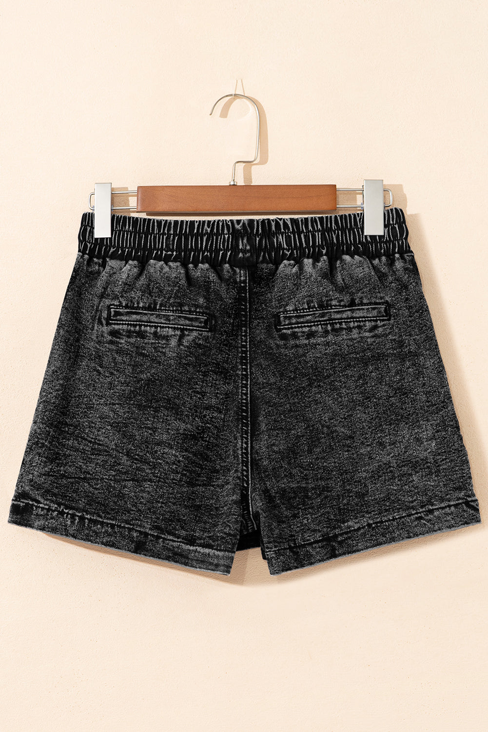 Dusk Blue Drawstring High Waist Pocketed Denim Shorts Skort eAura