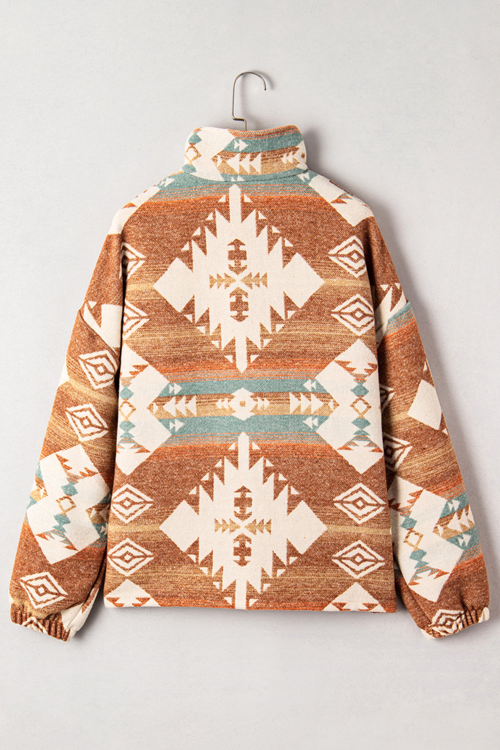 Quarter Zip Elastic Cuffs Aztec Sweatshirt Dear-Lover Dropshipping