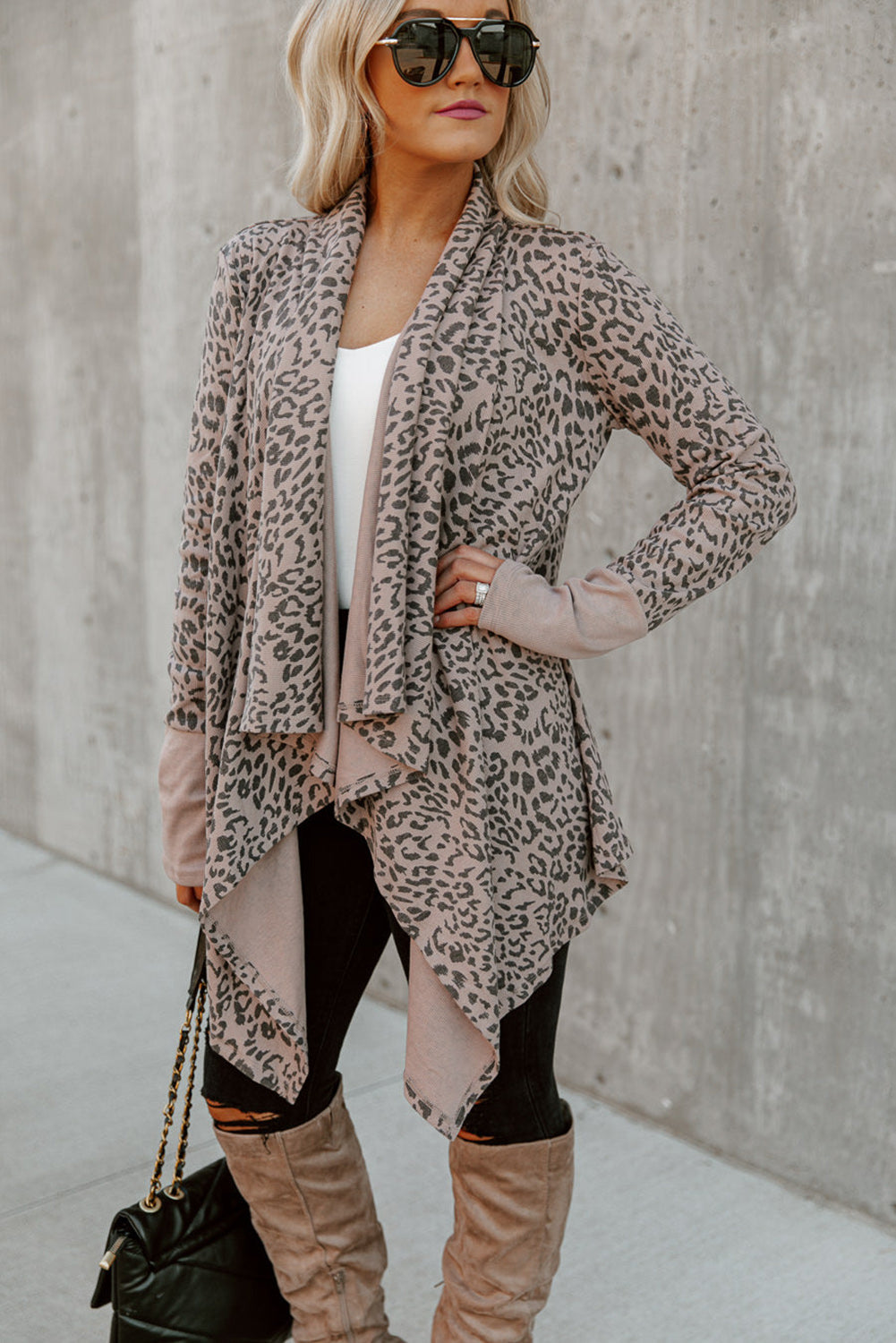 Leopard Open Front Cardigan eAura