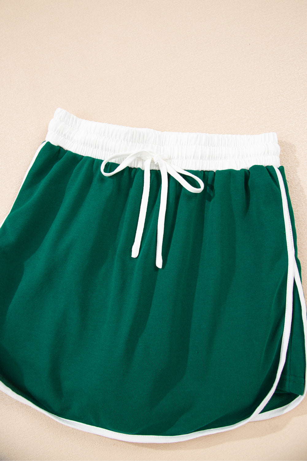 Varsity Stripe Detail Drop Shoulder Pullover Mini Skort Co-ord Set - eAura