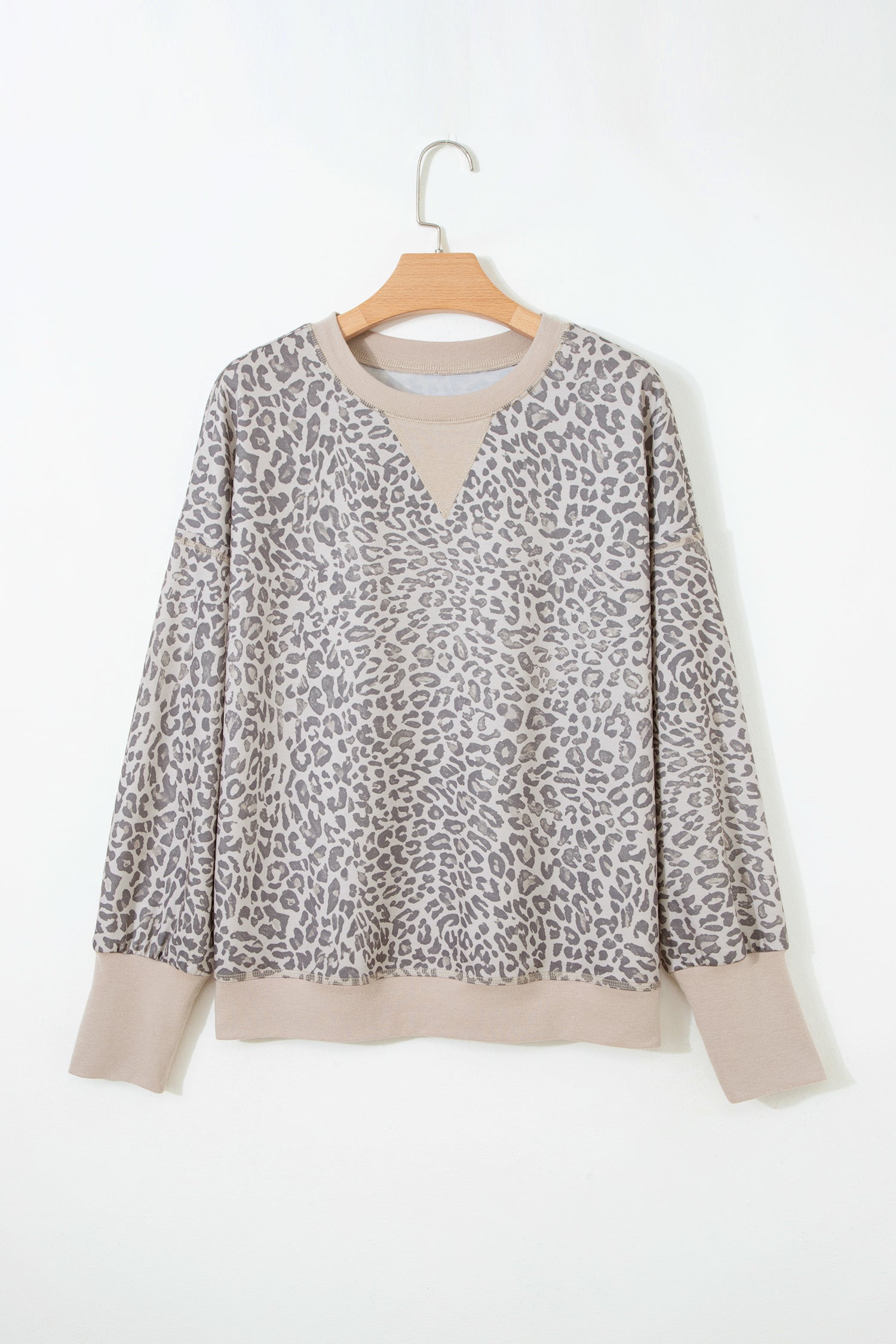 Leopard Print Crew Neck Sweatshirt - Tops/Sweatshirts & Hoodies