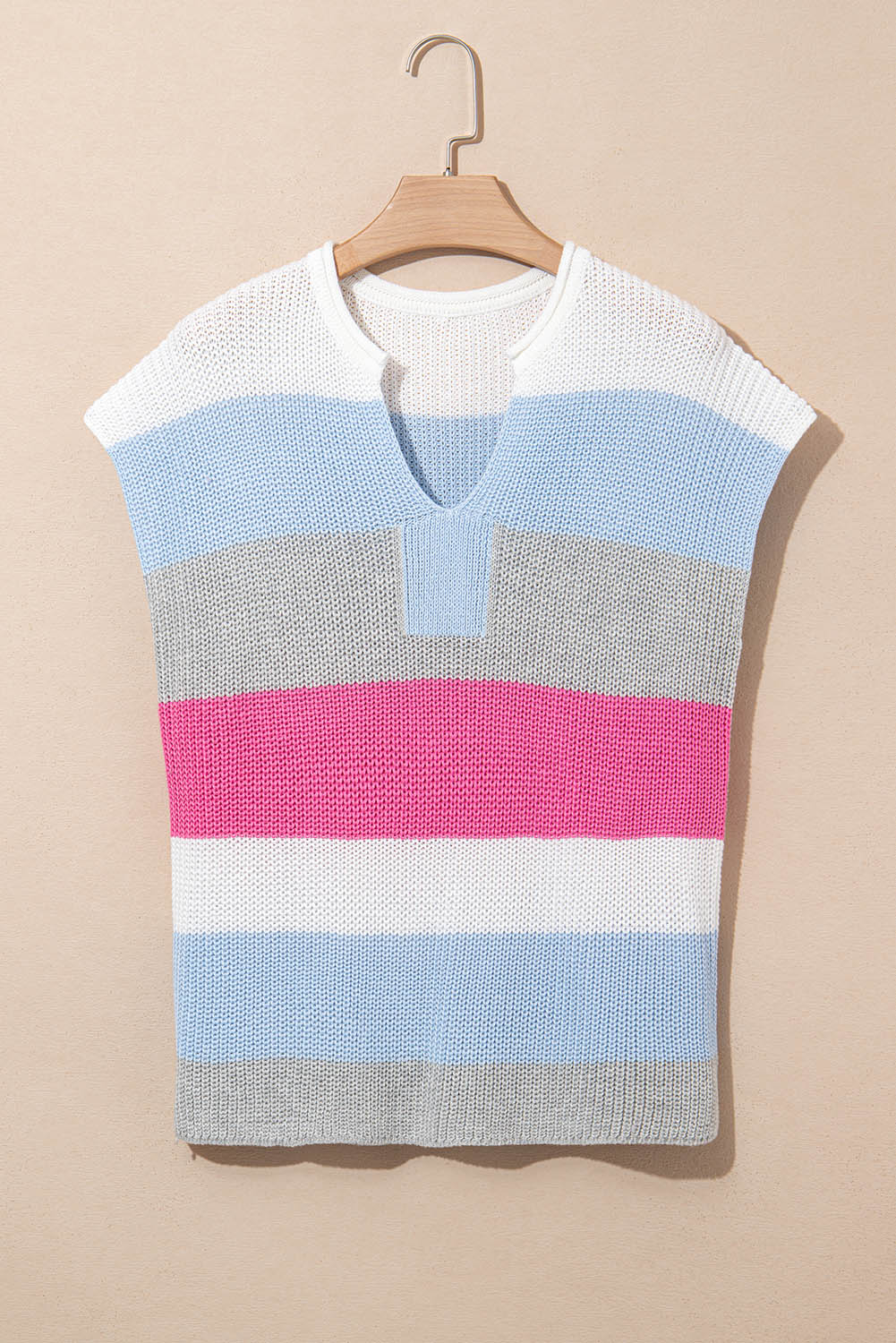 Light Blue V Neck Sweater Top eAura