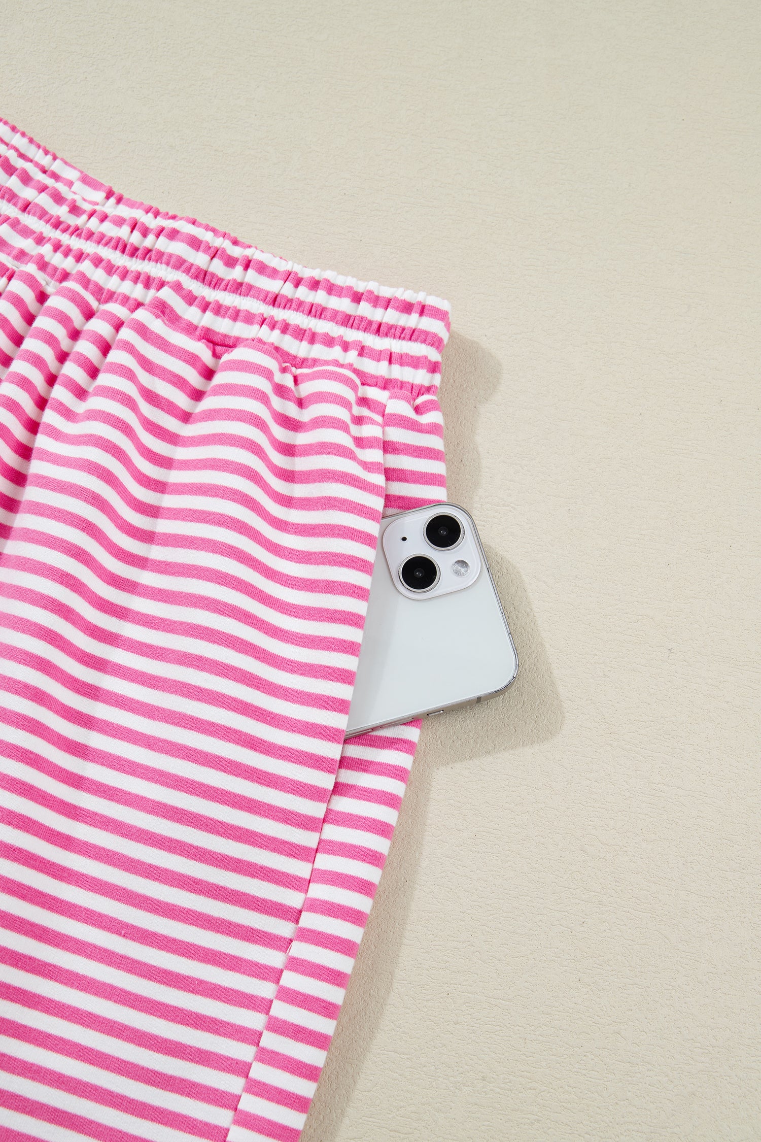 Stripe Oversize Mock Neck Sweatshirt and Shorts Set