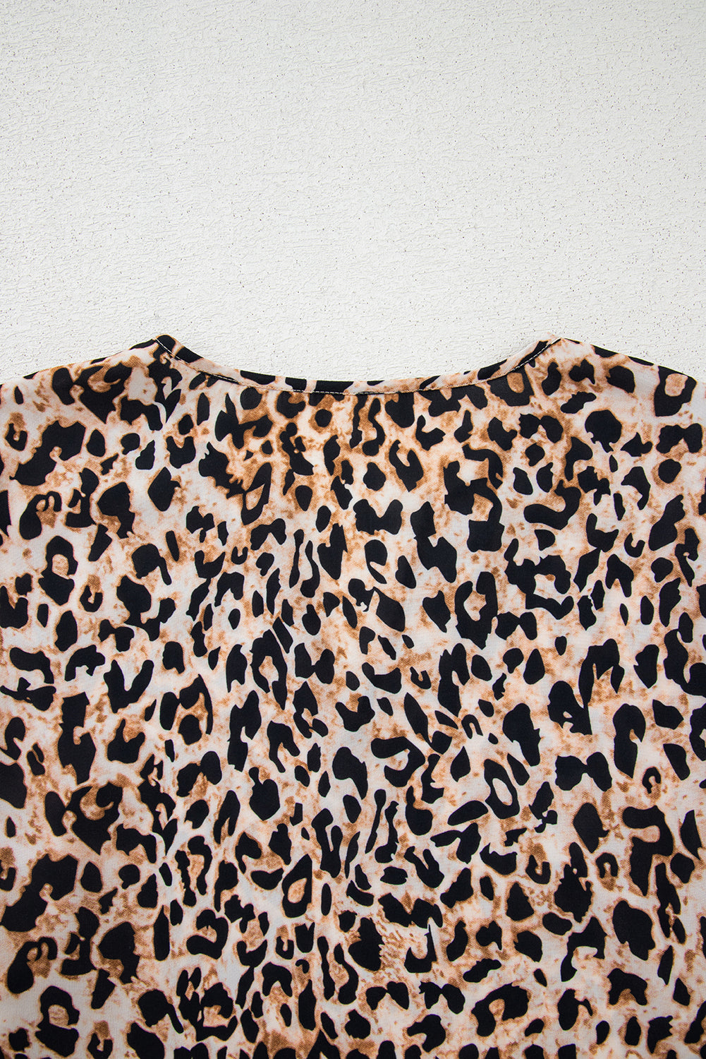 Apricot Leopard V Neck Half Sleeve Blouse eAura