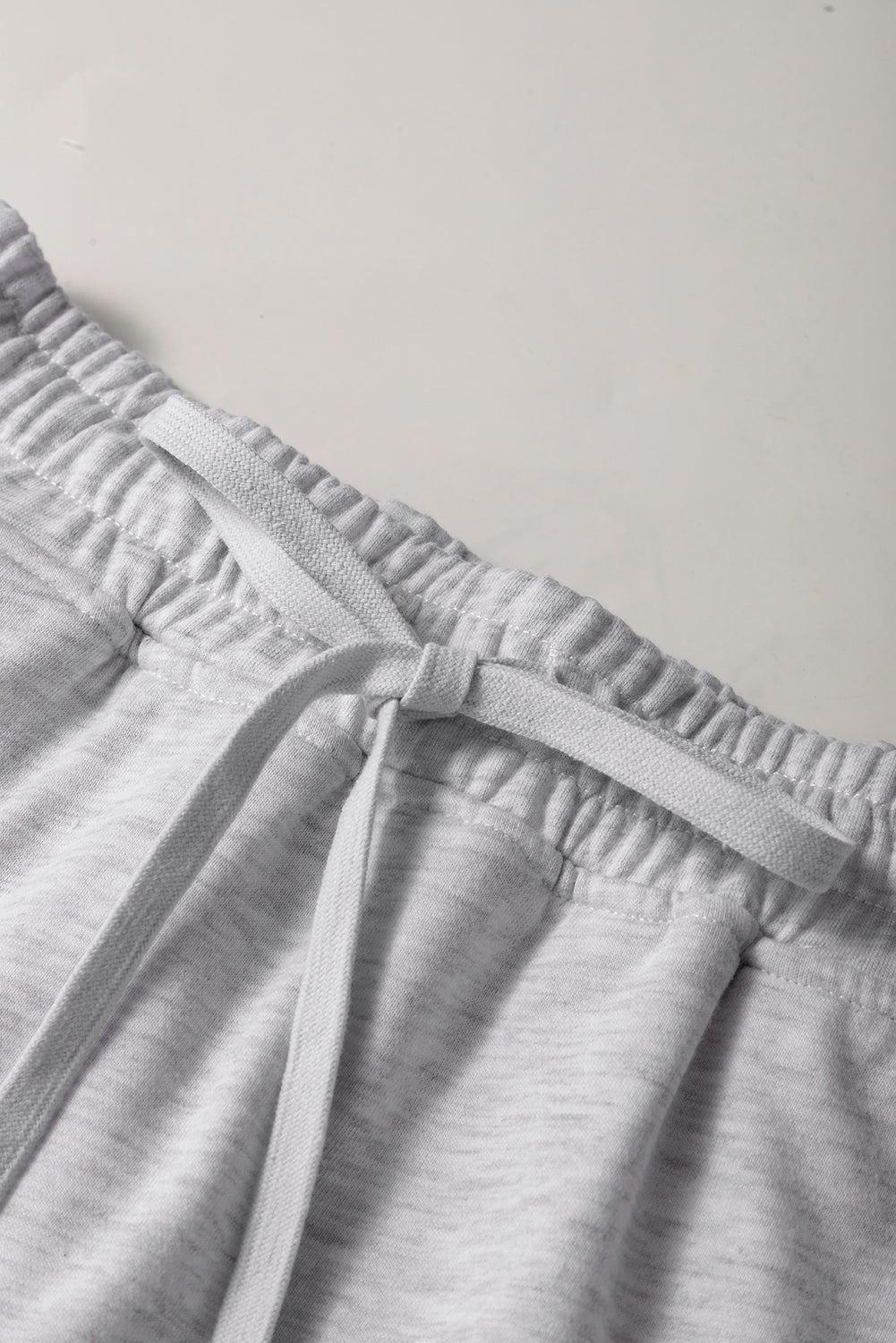 Light Grey French Terry Drawstring Mini Skort with Pockets eAura