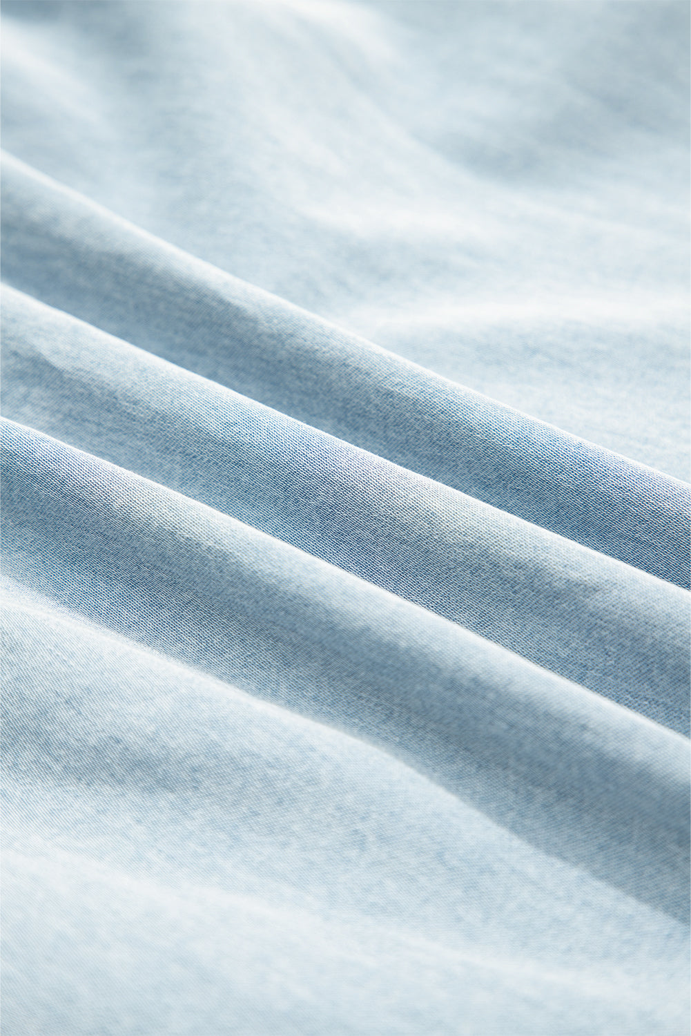 Beau Blue Bowknot Neck Sleeveless Ruffled Chambray Dress - eAura