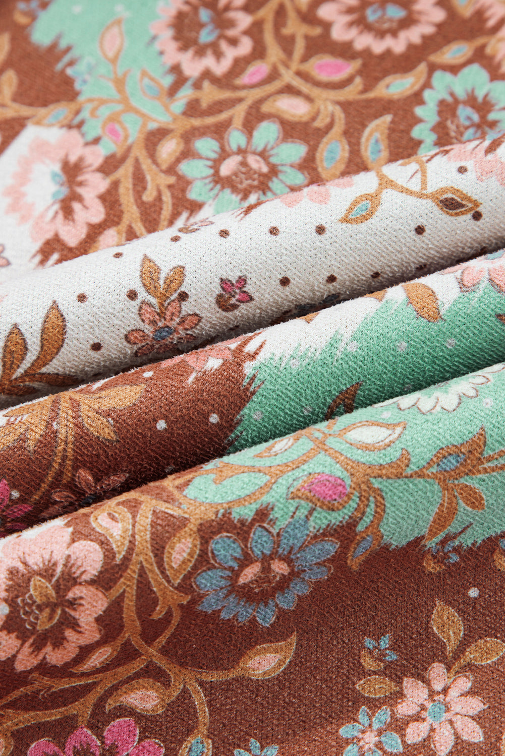 Floral Printed Sherpa Lined Hooded Jacket eAura