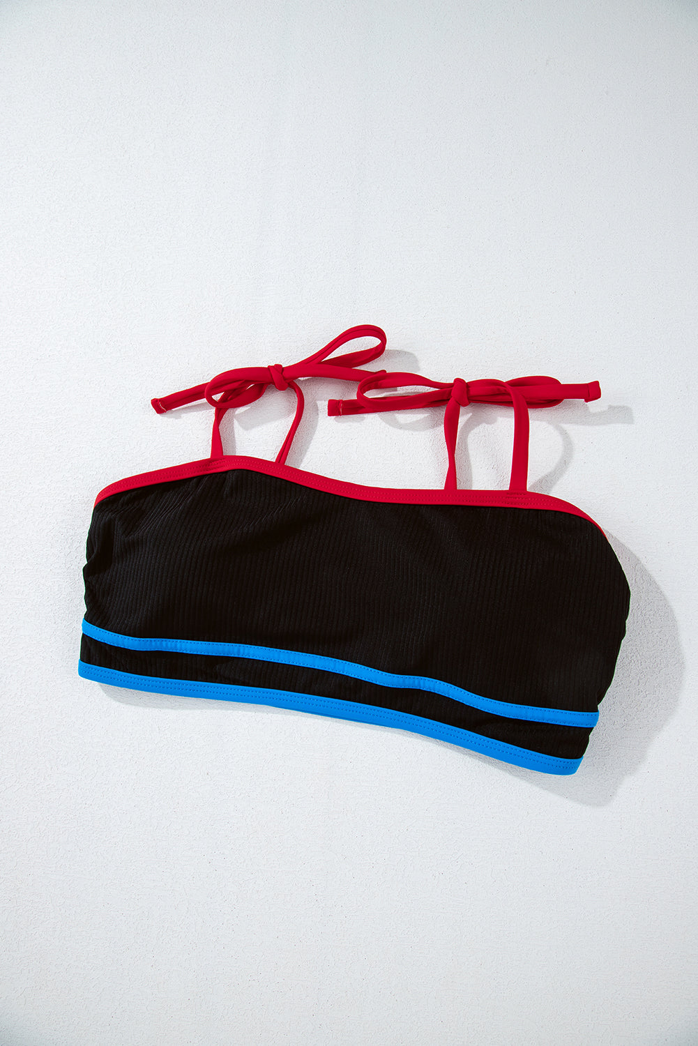 Black Triple Colour Trimmed High Waist Bikini Set eAura