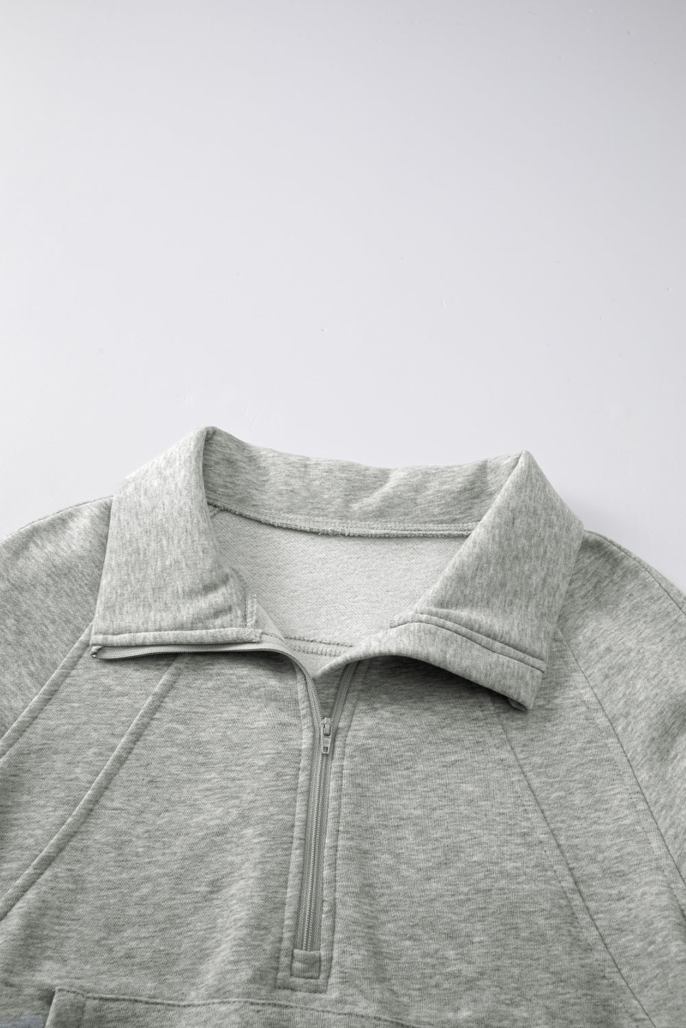 Brown Fleece Lined Zip Up Stand Collar Thumbhole Sleeve Sweatshirt eAura