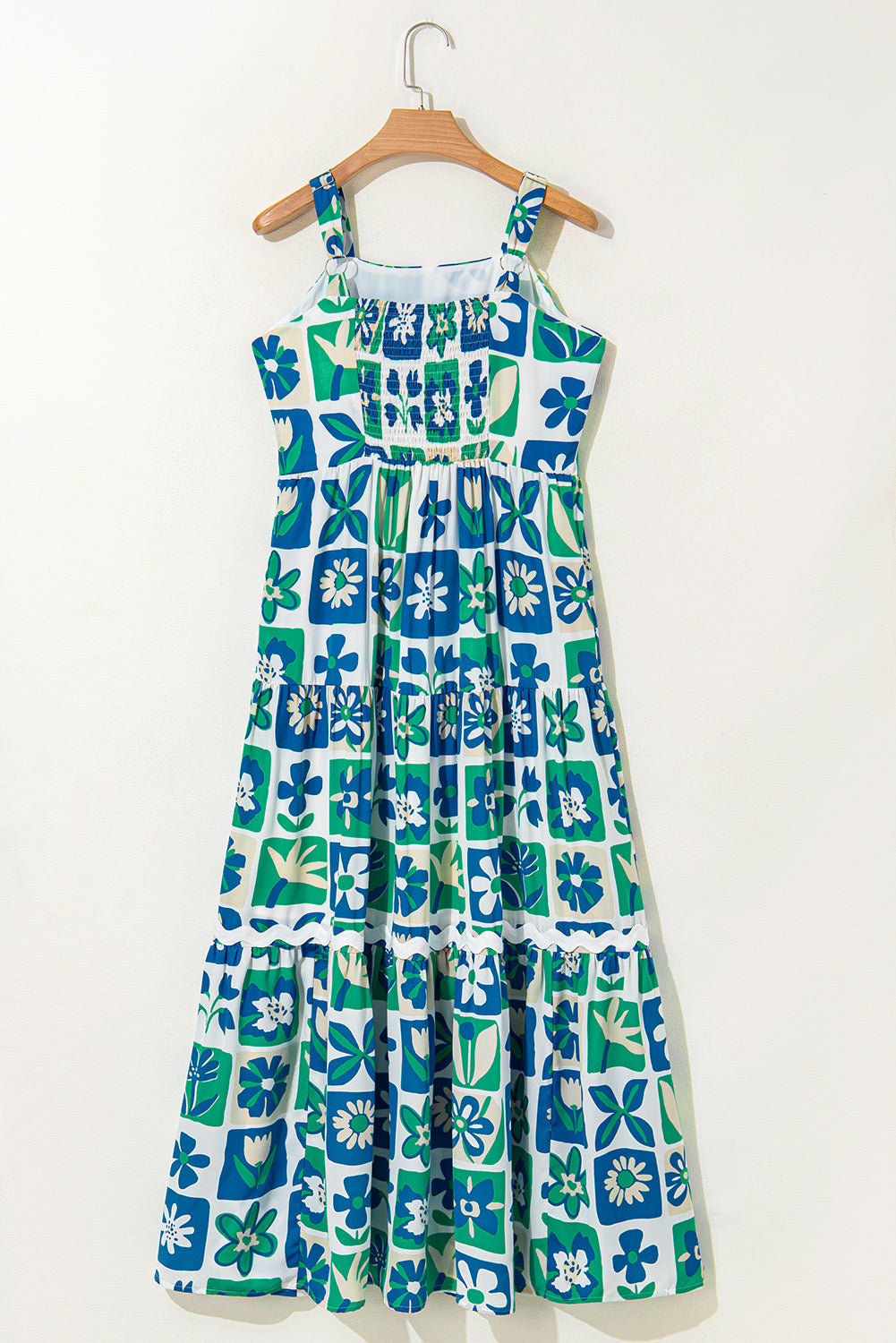 Multicolour Floral Maxi Sundress with Ricrac Trim eAura