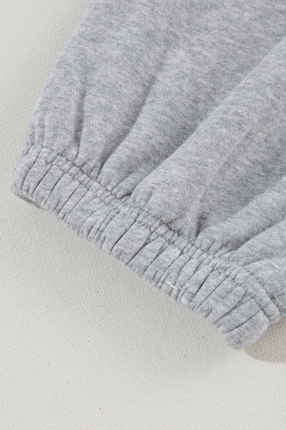 Solid Color Crisscross Elastic Waist Sweatpants – Light Grey