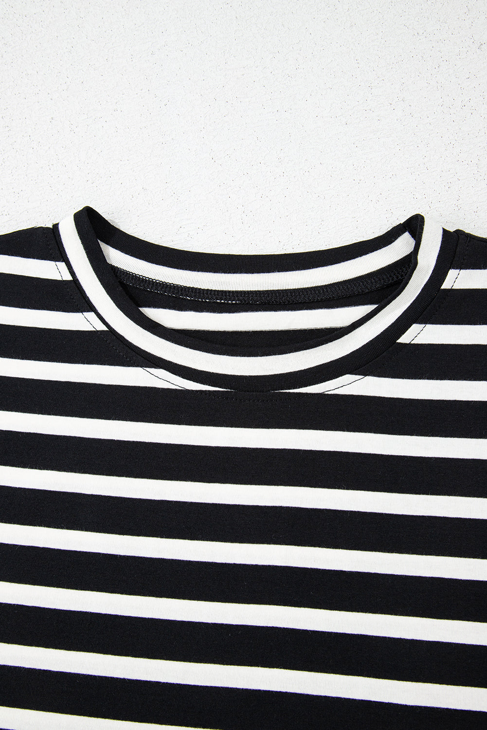Black White Striped Short Sleeve Top and Shorts Set eAura