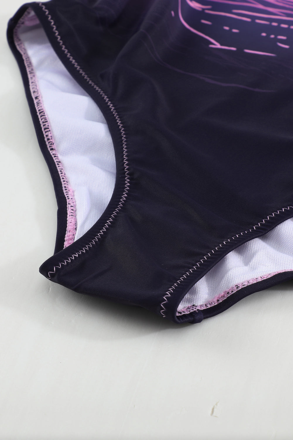 Purple Gradient Criss Cross Back One Piece Swimsuit eAura