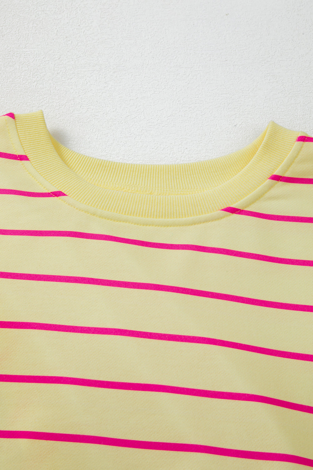 Striped Overlap Detail Drop Shoulder Pullover Sweatshirt eAura