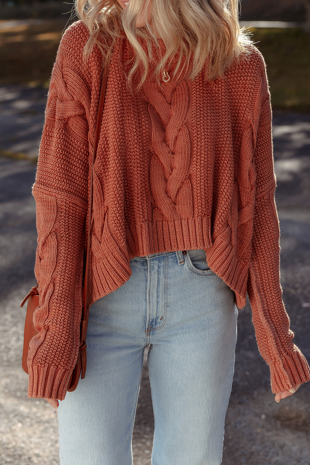 Chunky Fit Slouchy Textured Knit Sweater eAura
