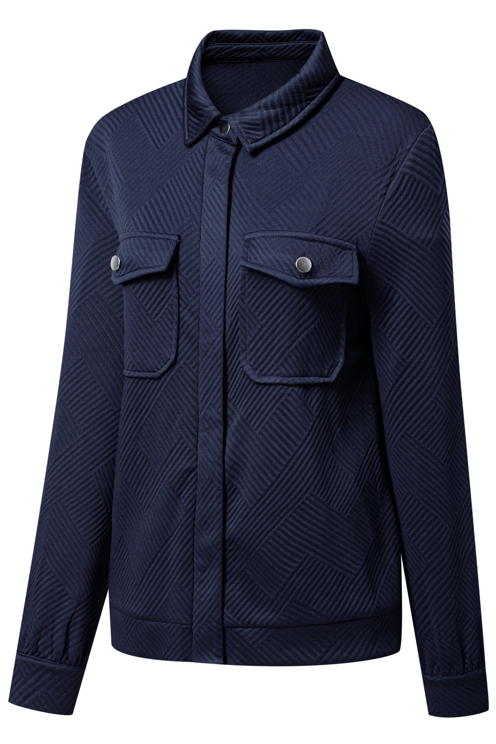 Zip-Up Button Flap Pocket Shirt Collar Jackets - eAura