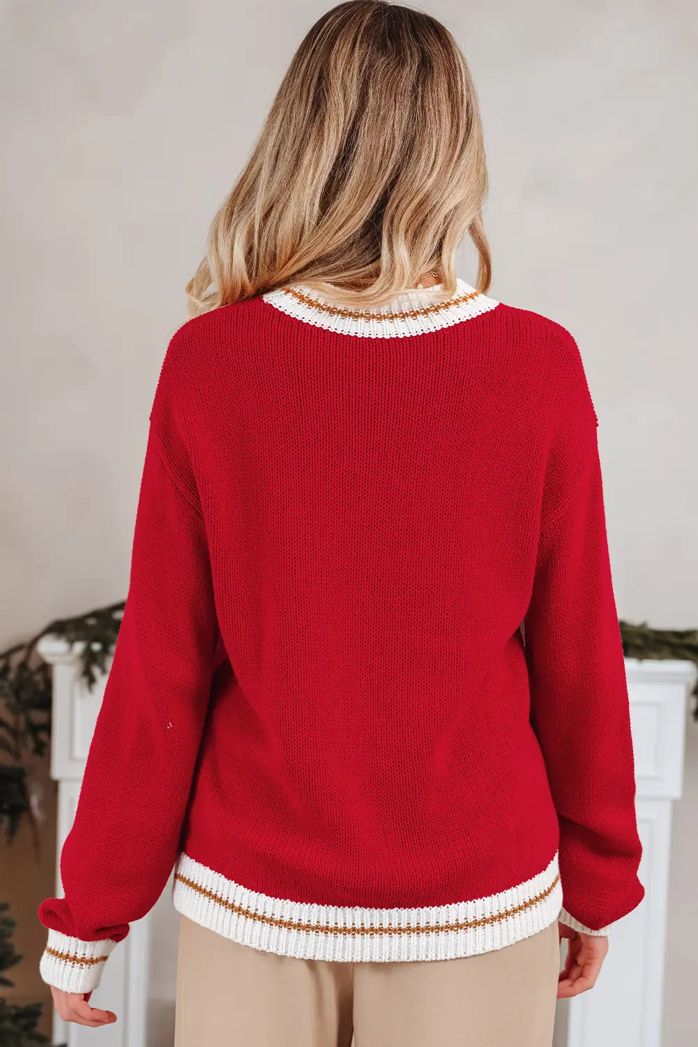 MERRY Colour Block Edge Drop Shoulder Cozy Sweater