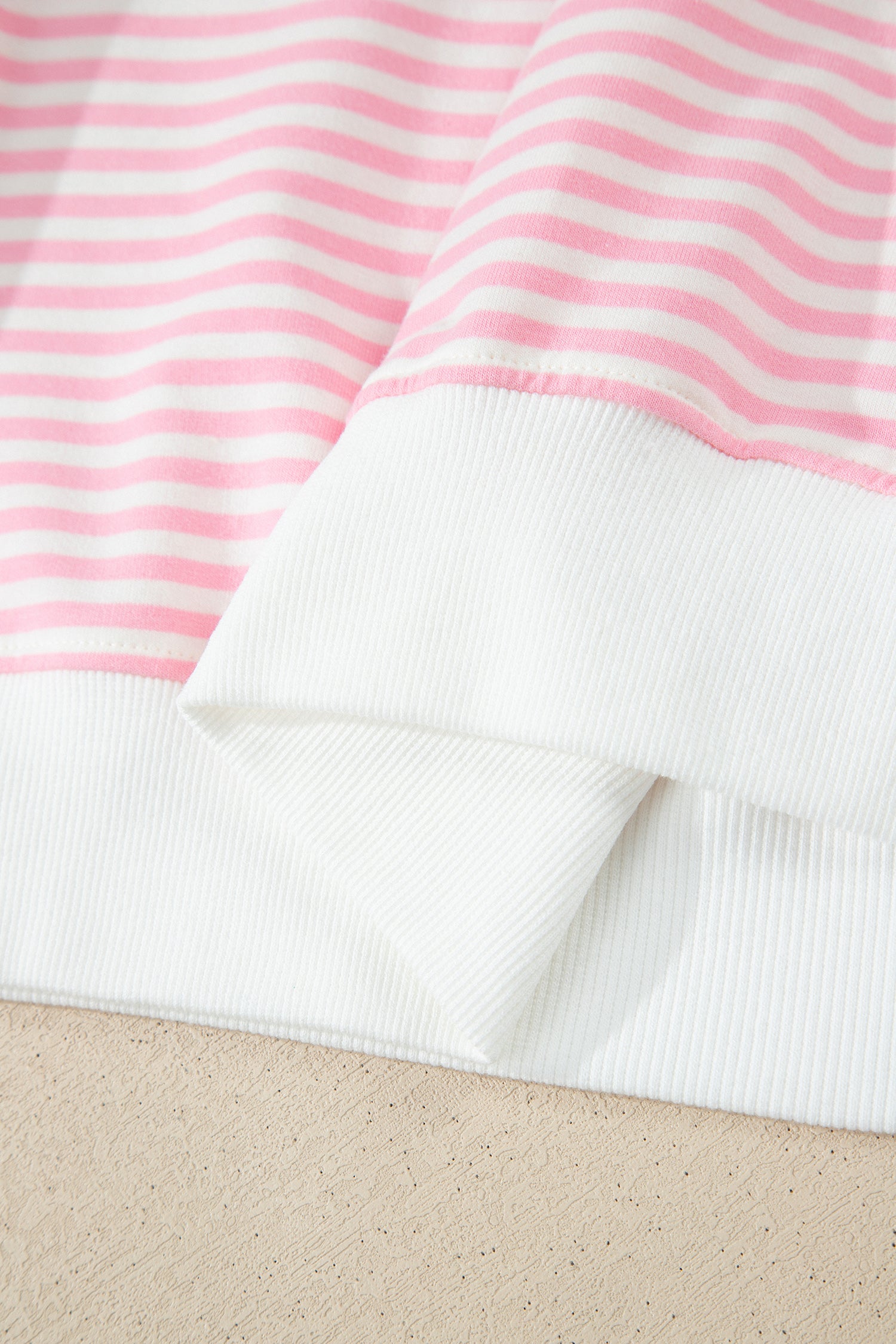 Stripe Oversize Mock Neck Sweatshirt and Shorts Set
