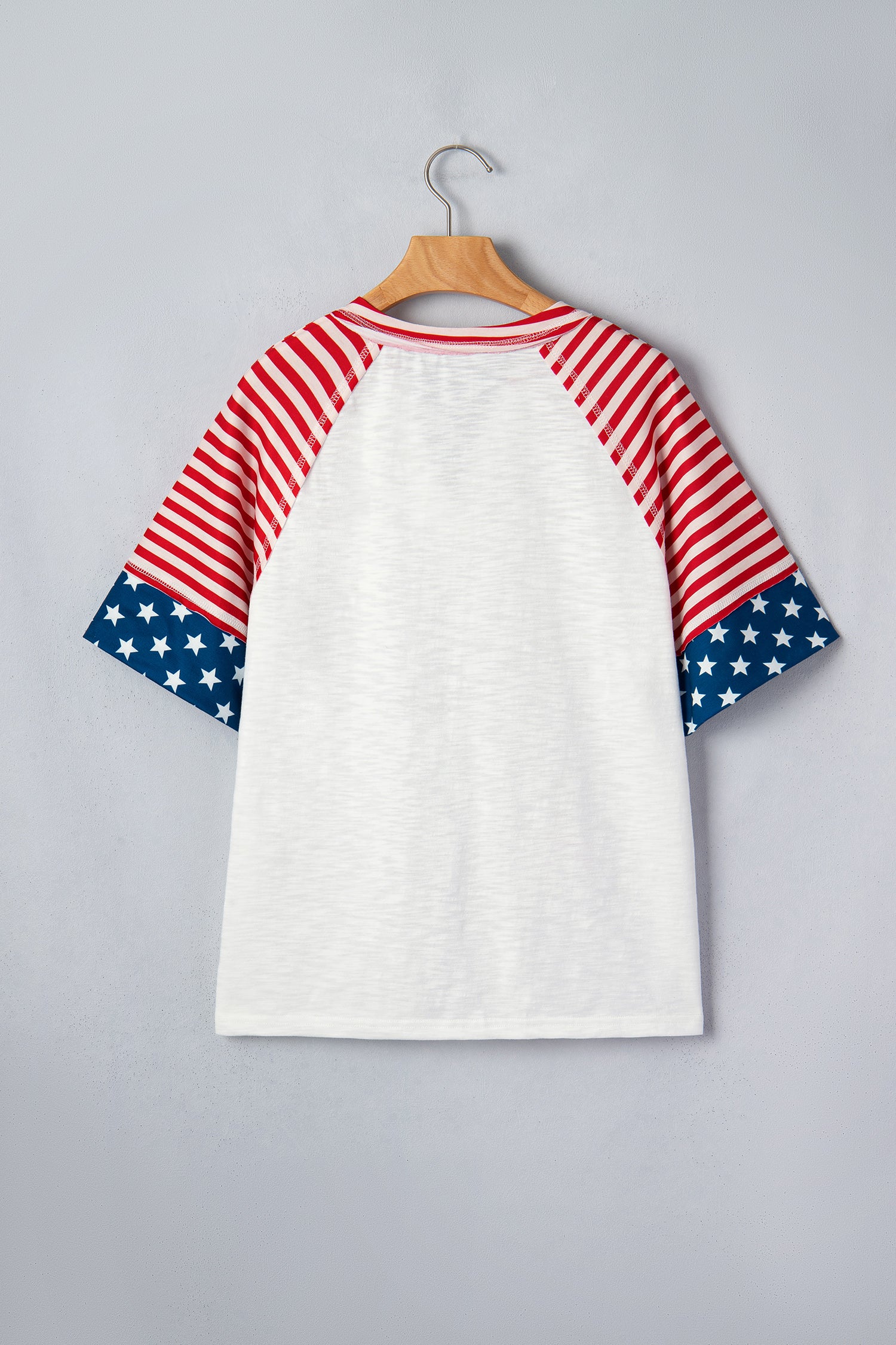 Star Detail Flag Inspired Short Sleeve Top – Fiery Red