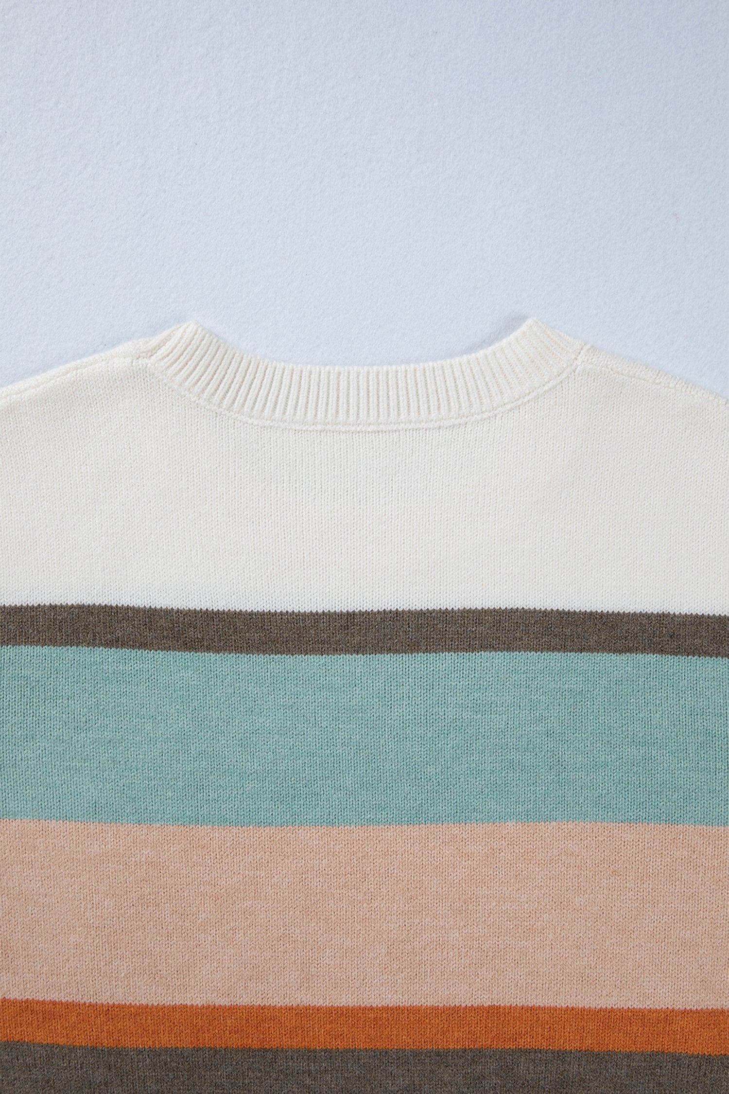 Striped Knit Drop Shoulder Sweater - Sweaters & Cardigans/Sweaters