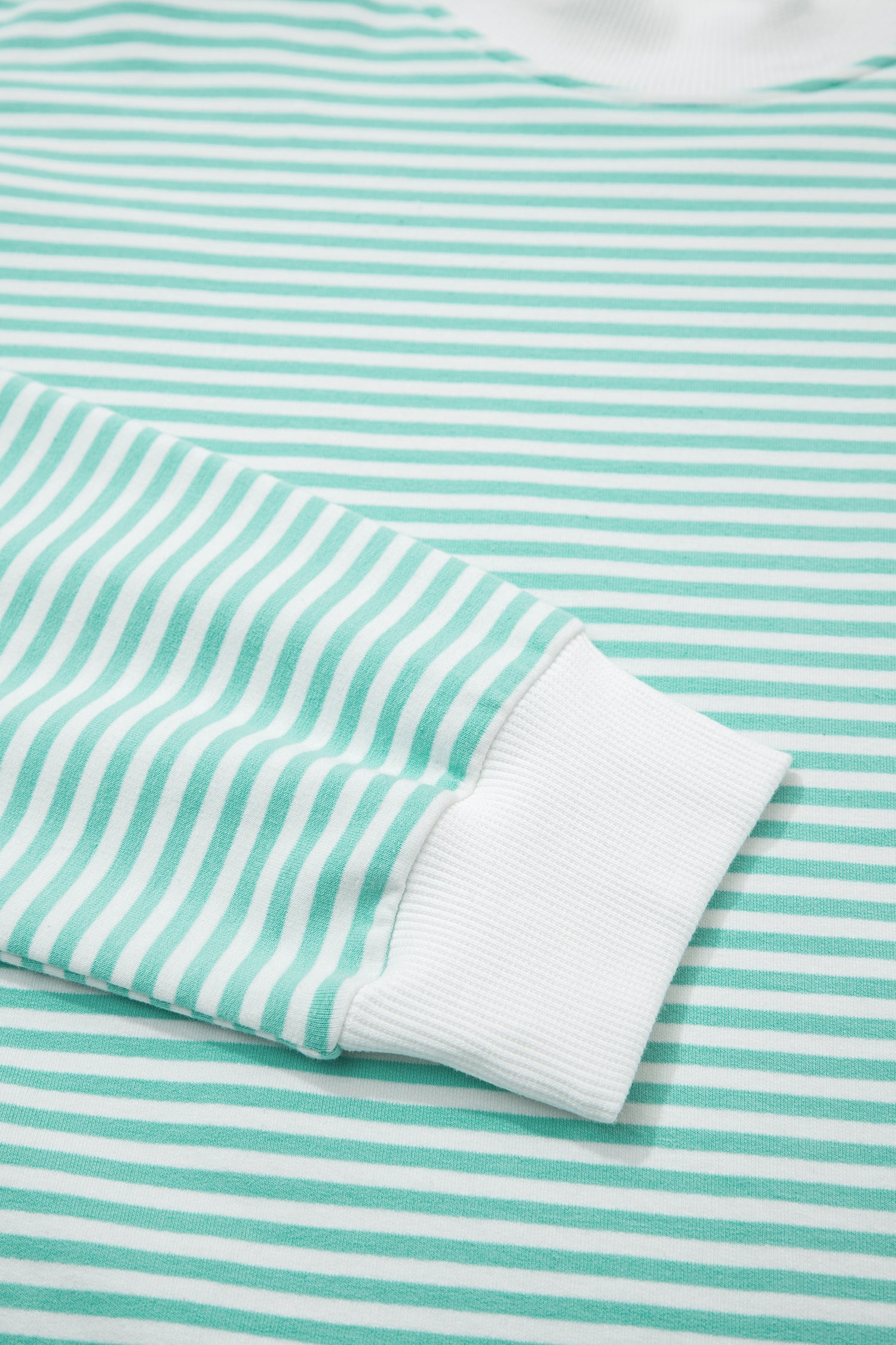 Stripe Oversize Mock Neck Sweatshirt and Shorts Set