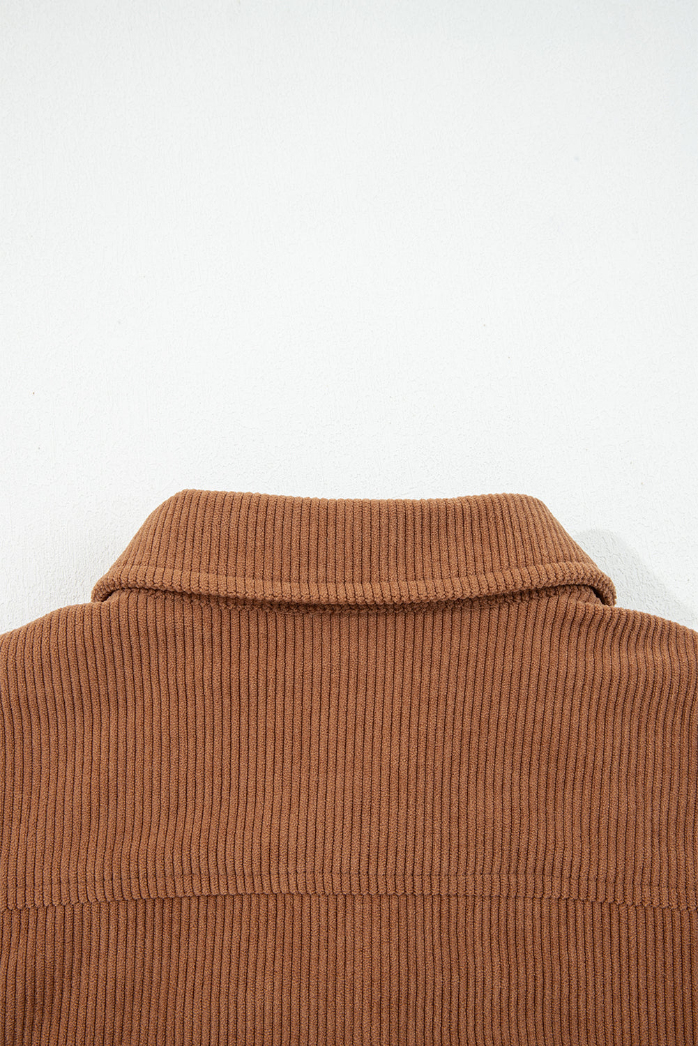 Cinnamon Fleece Lined Buttoned Flap Pockets Corduroy Jacket eAura