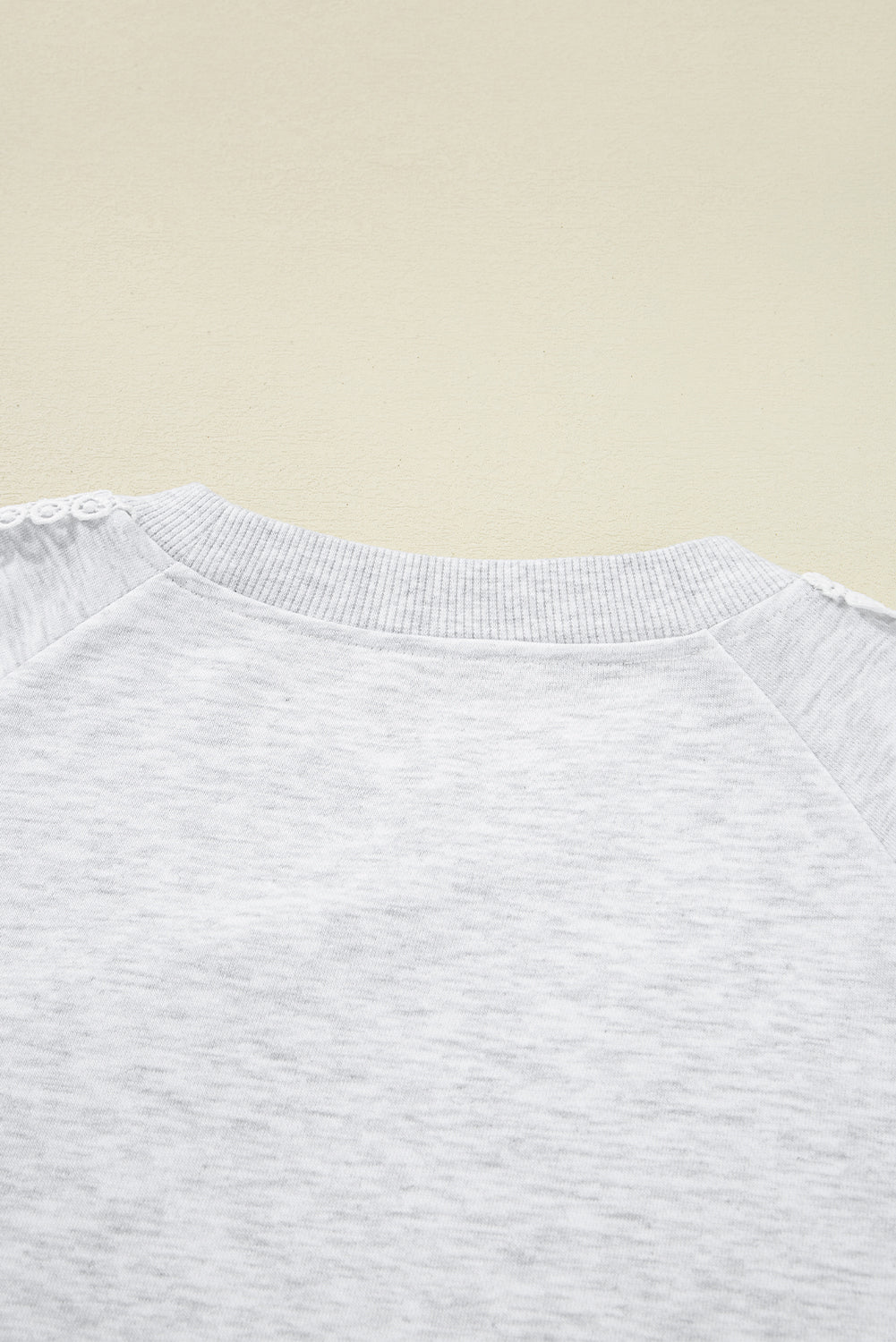 Grey Lace Patchwork Raglan Sleeve Sweatshirt - eAura