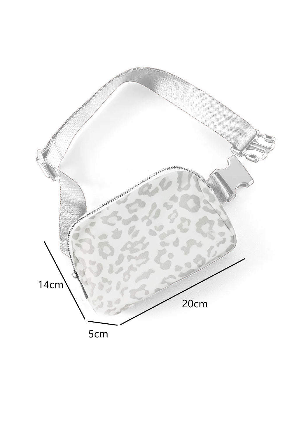 White Leopard Print Buckle Canvas Chest Bag 20*5*14cm BB Fashion Outlet