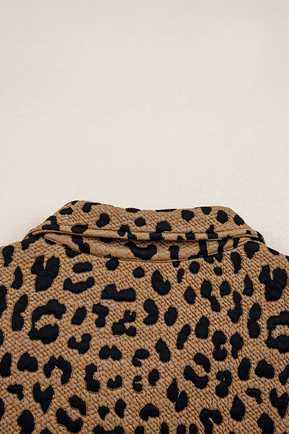 Leopard Print Quarter Zip Sweatshirt - Tops/Sweatshirts & Hoodies