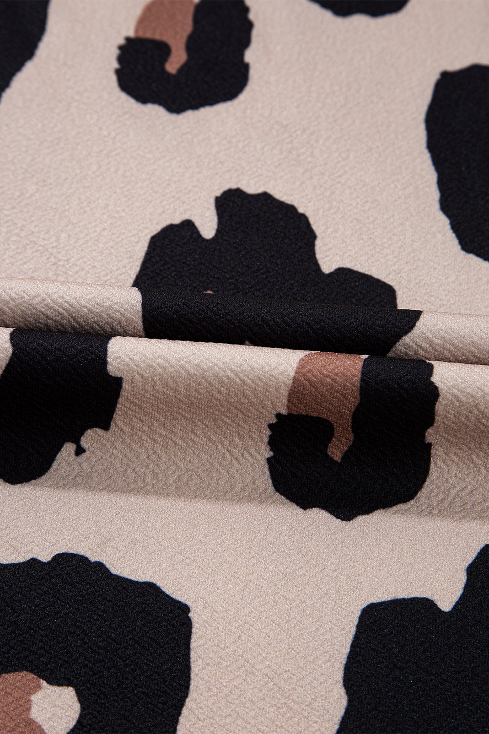 Khaki Leopard Crew Neck Cap Sleeve Casual Tee eAura