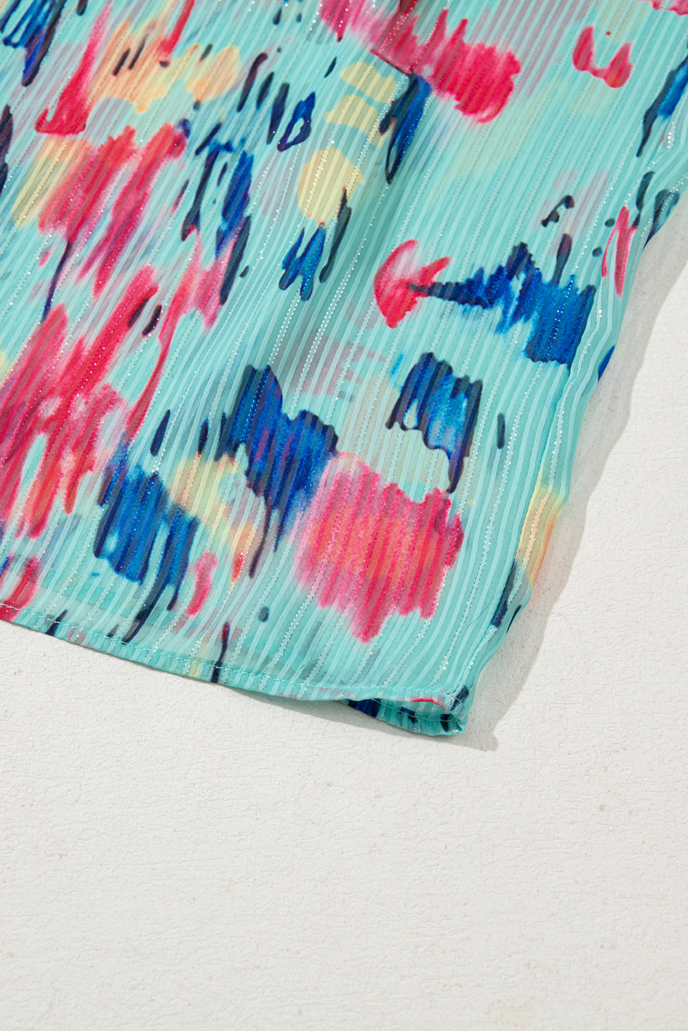 Abstract Print Short Puff Sleeve Tiered Maxi Dress eAura