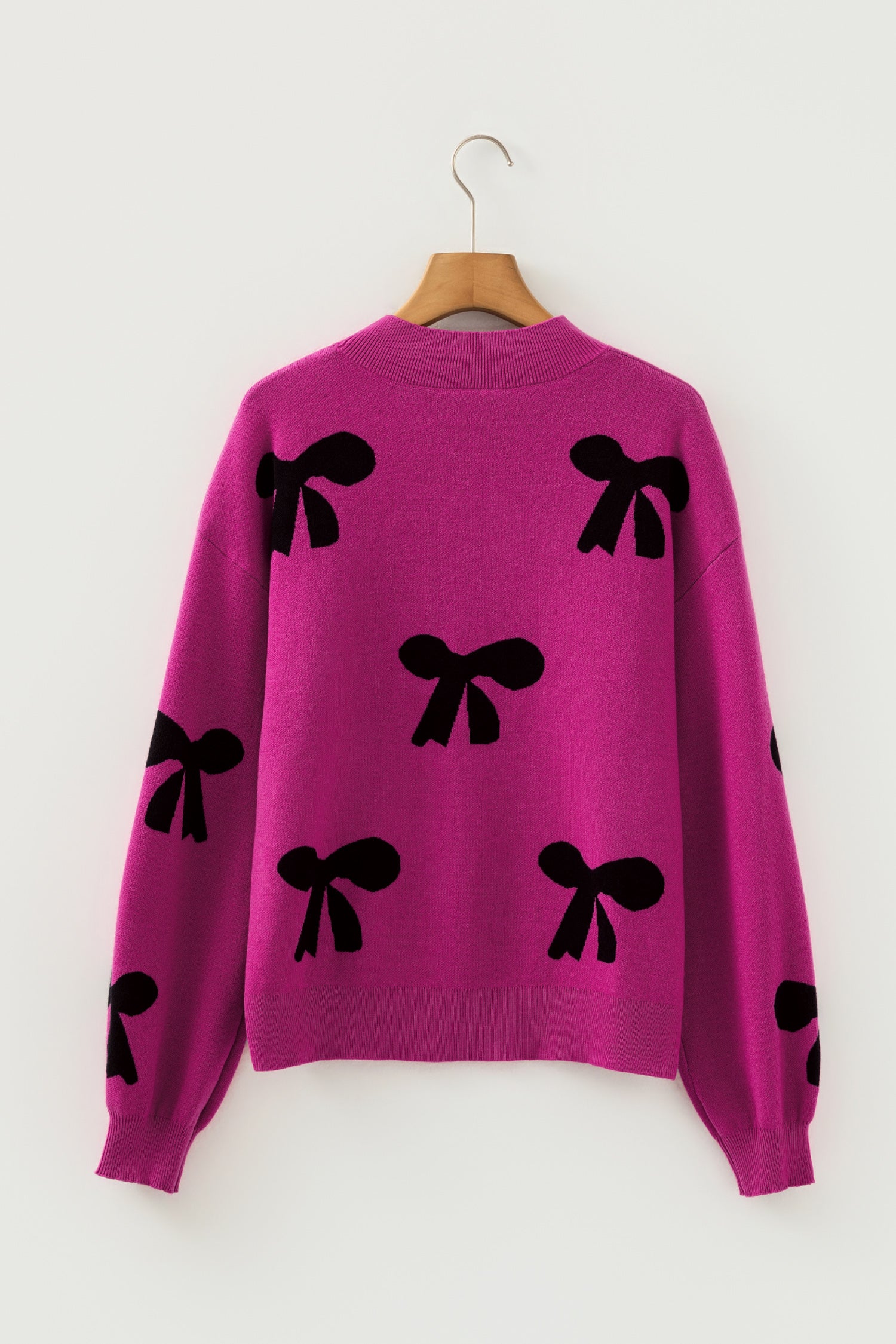 Pearl Embellished Bow Pattern Loose Sweater - Sweaters & Cardigans/Sweaters