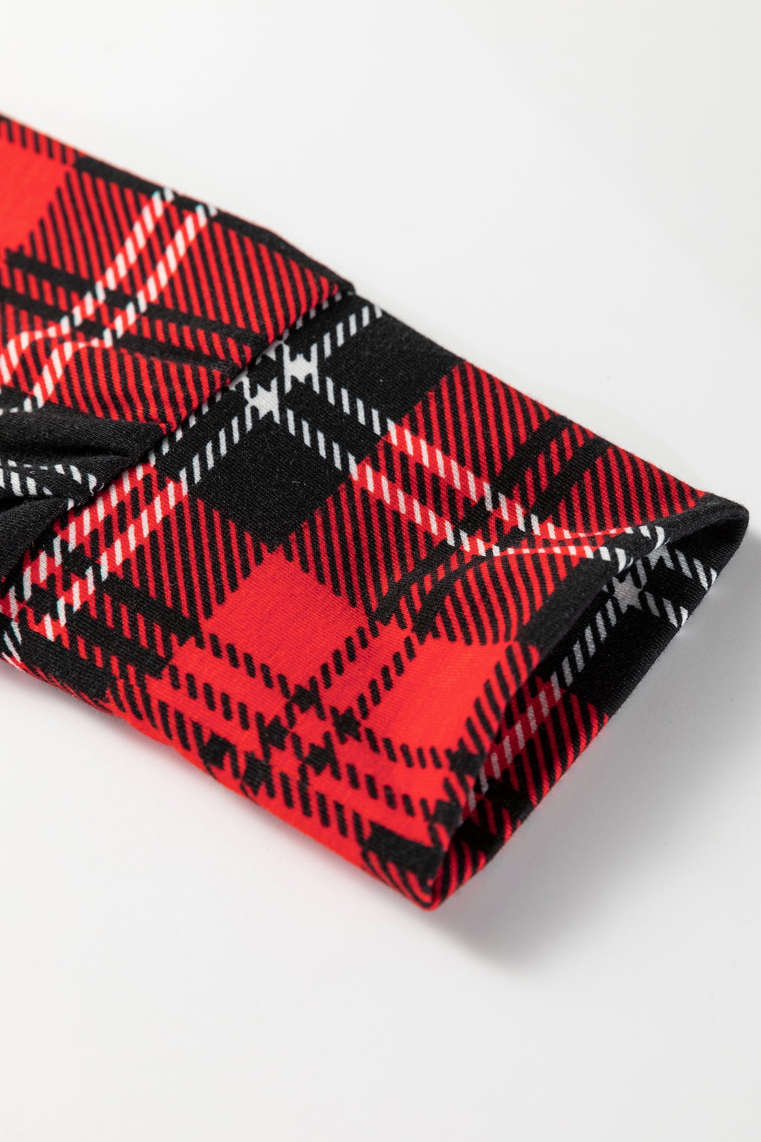 Festive Plaid Print Round Neck Long Sleeve and Bottoms Pyjamas - eAura