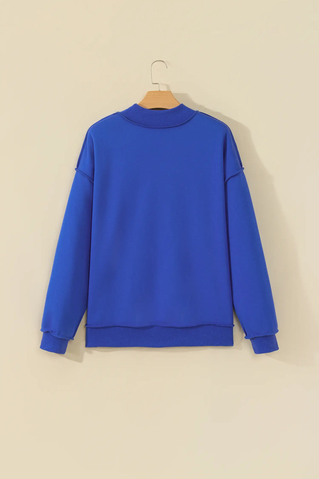 Oversize Drop Shoulder Reversible Mock Neck Sweatshirt